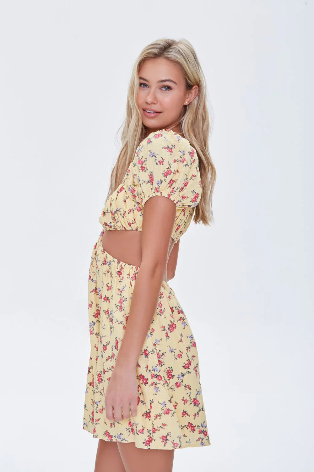 Floral Cutout Mini Dress - Image 2