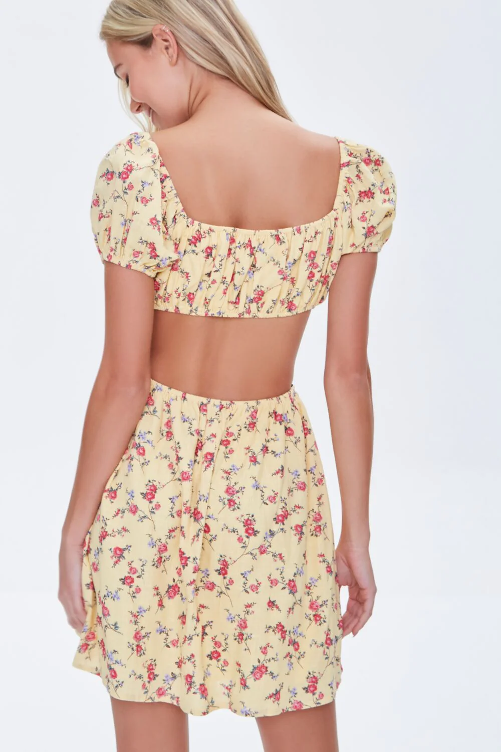 Floral Cutout Mini Dress - Image 3