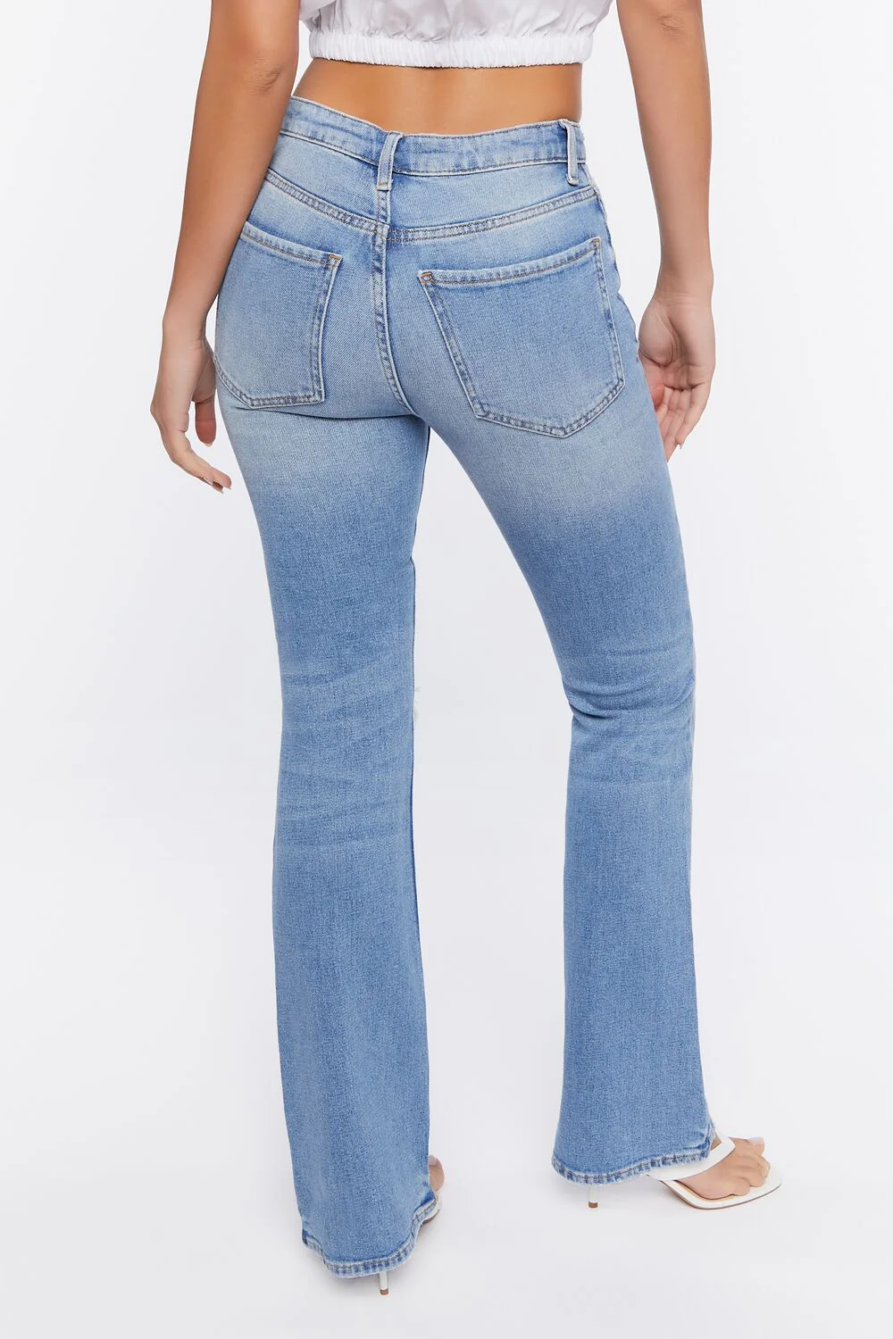 Hemp 10% Distressed Flare Jeans - Image 3