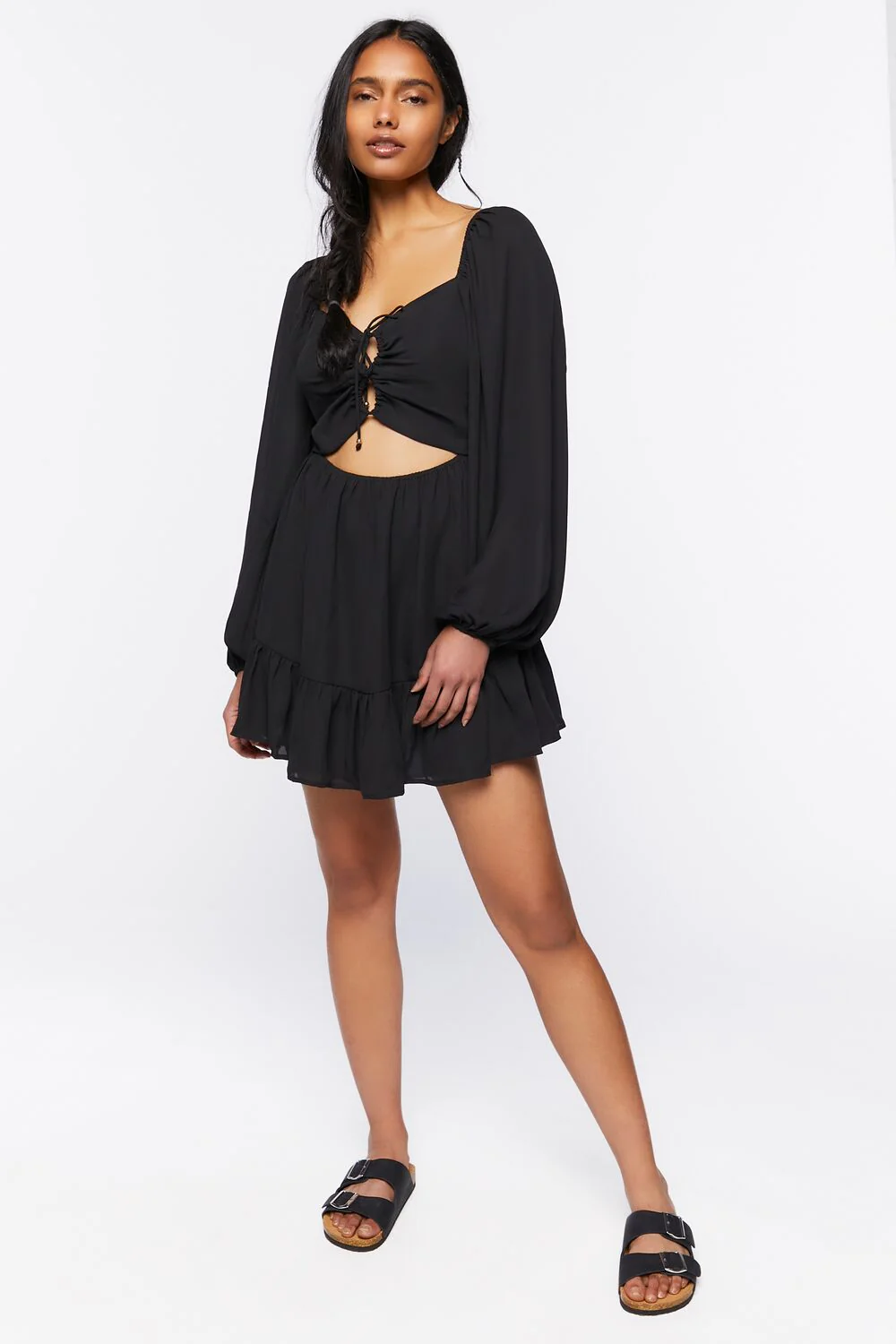 Cutout Lace-Up Mini Dress - Image 4