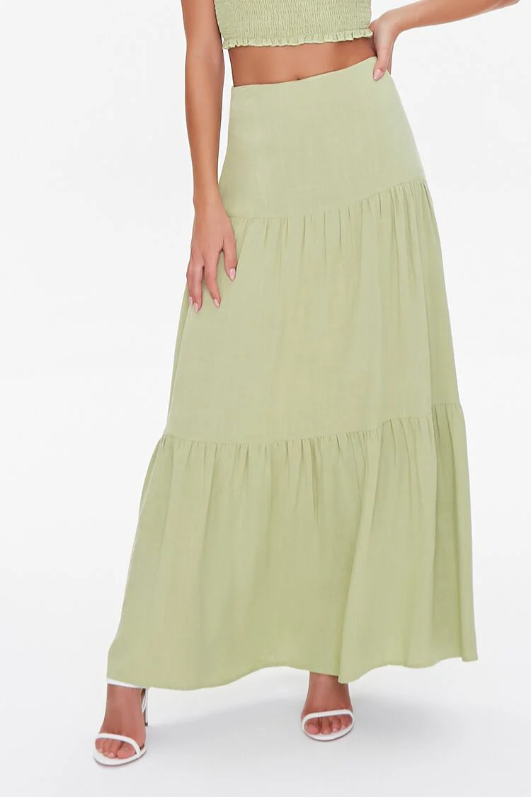 Smocked Cropped Cami & Tiered Skirt Set - Image 5