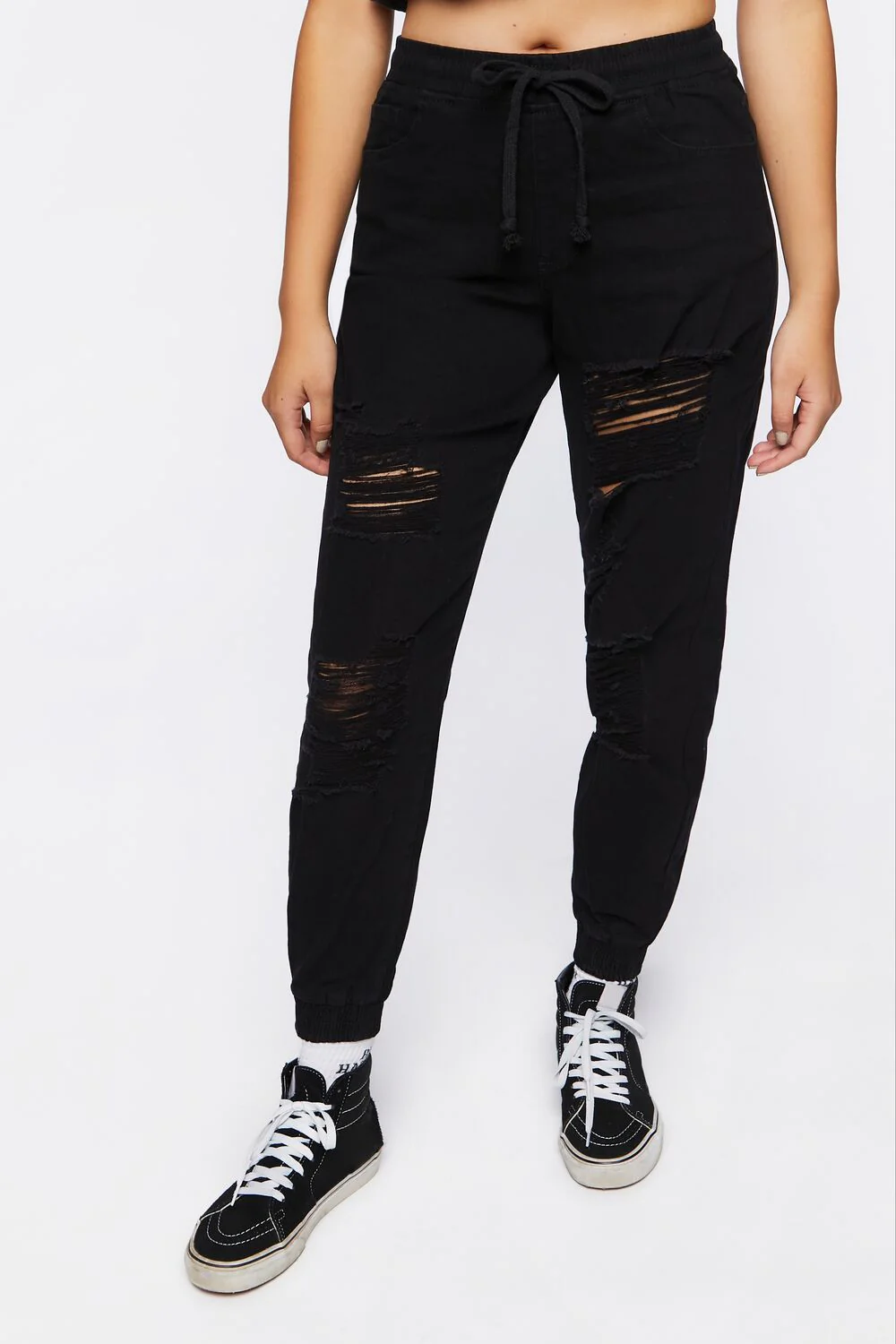 Distressed Denim Joggers - Image 2