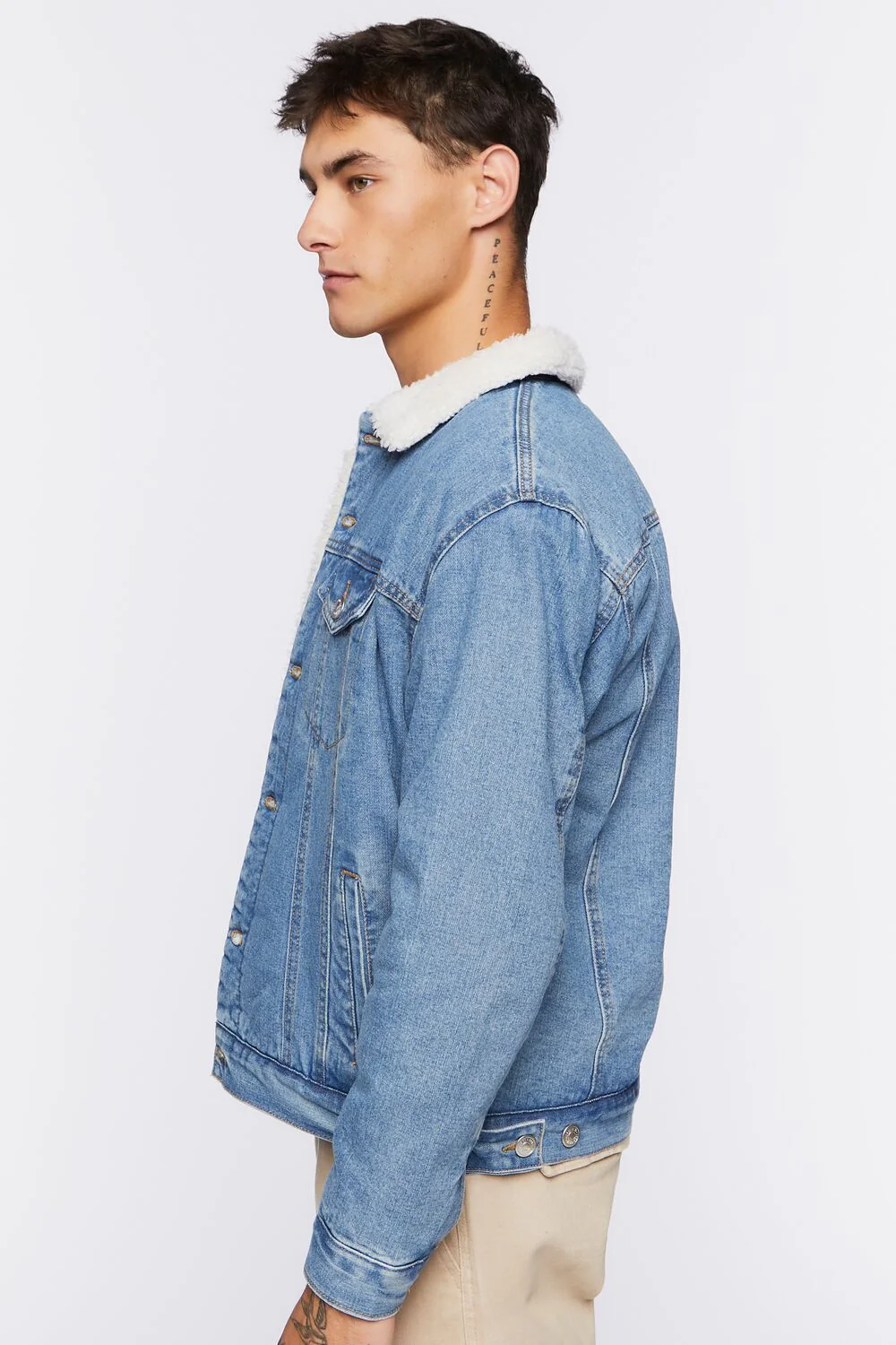 Denim Faux Shearling Jacket - Image 2