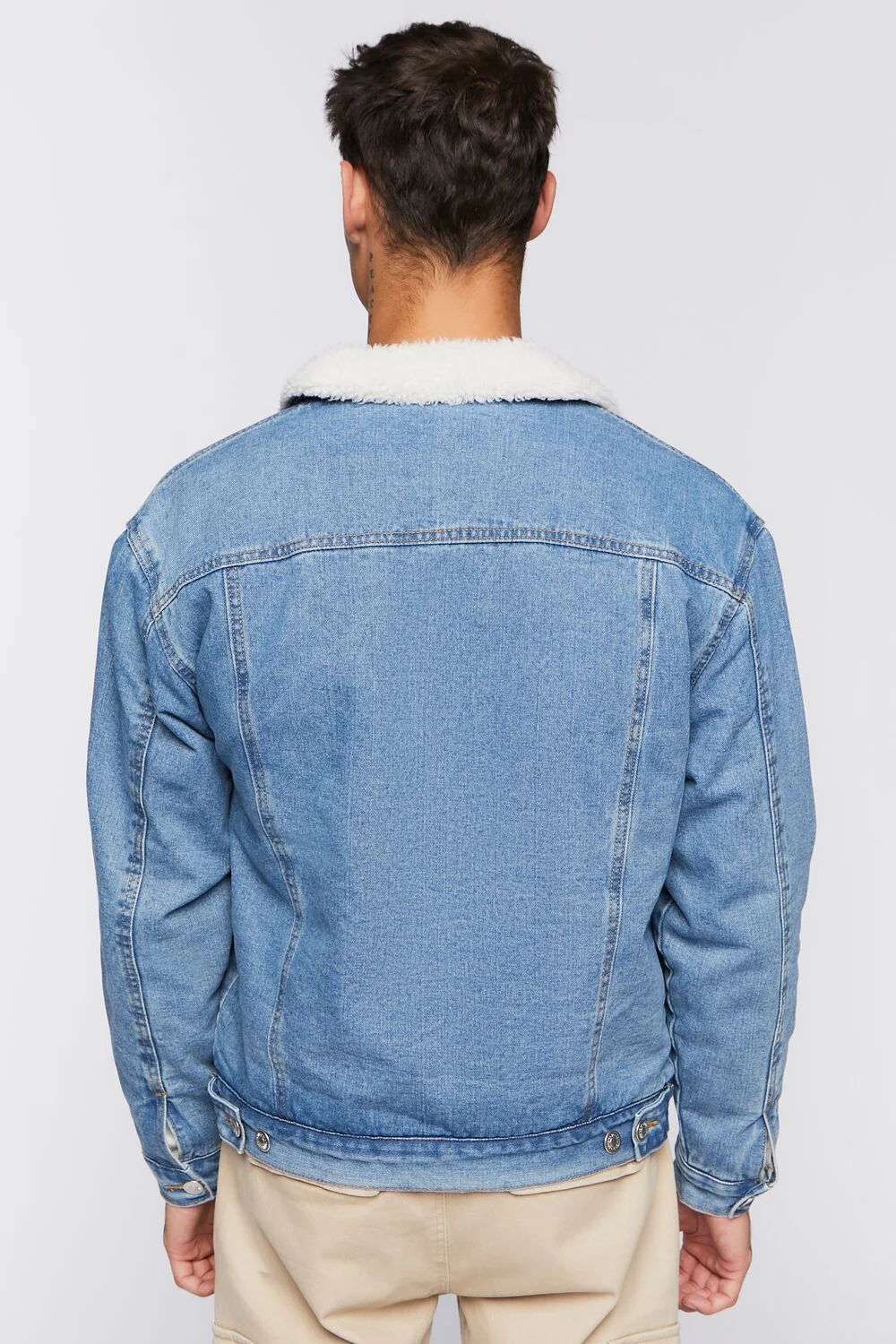 Denim Faux Shearling Jacket - Image 3