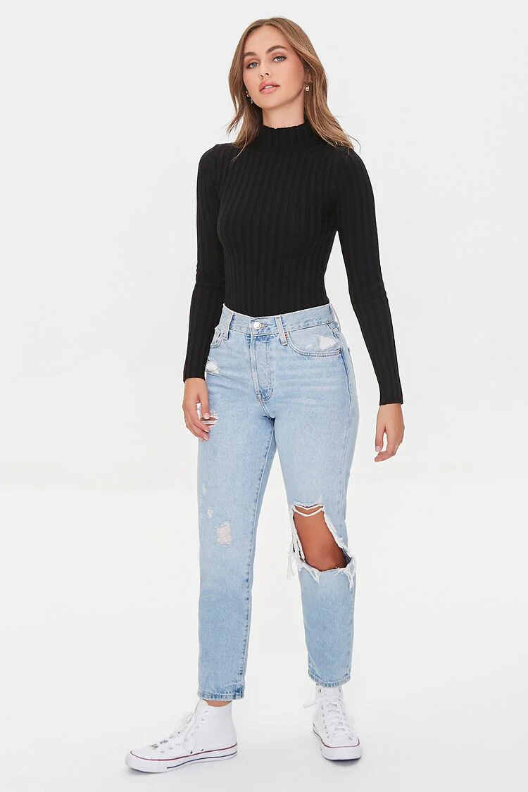 Lettuce-Edge Mock Neck Bodysuit - Image 4