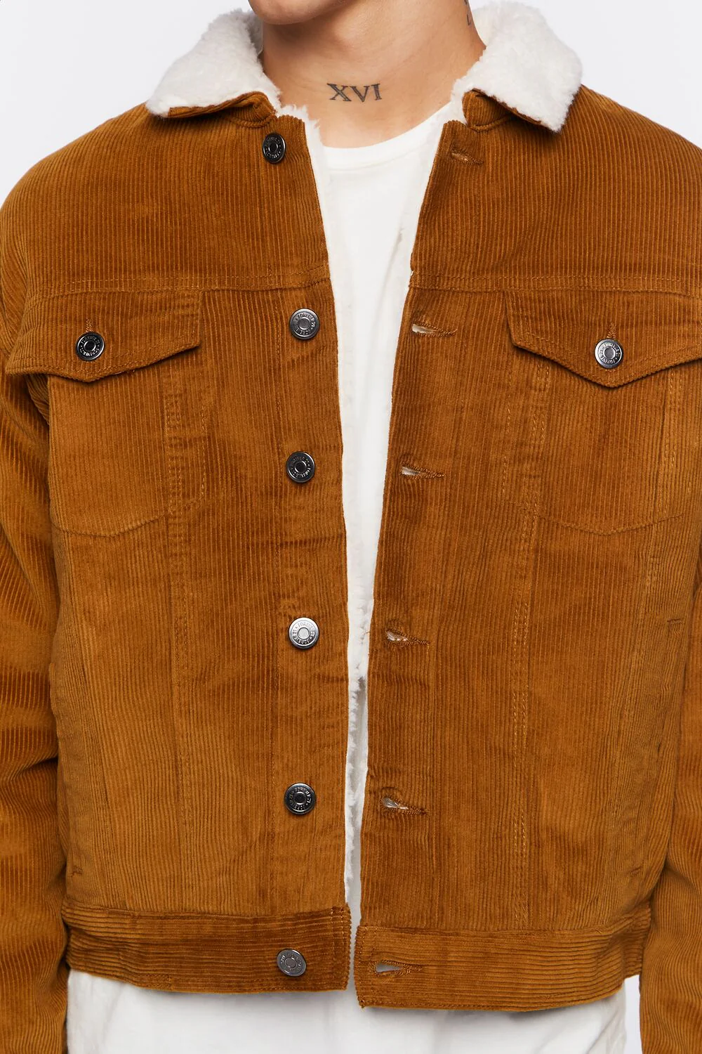 Corduroy Faux Shearling Trucker Jacket - Image 5