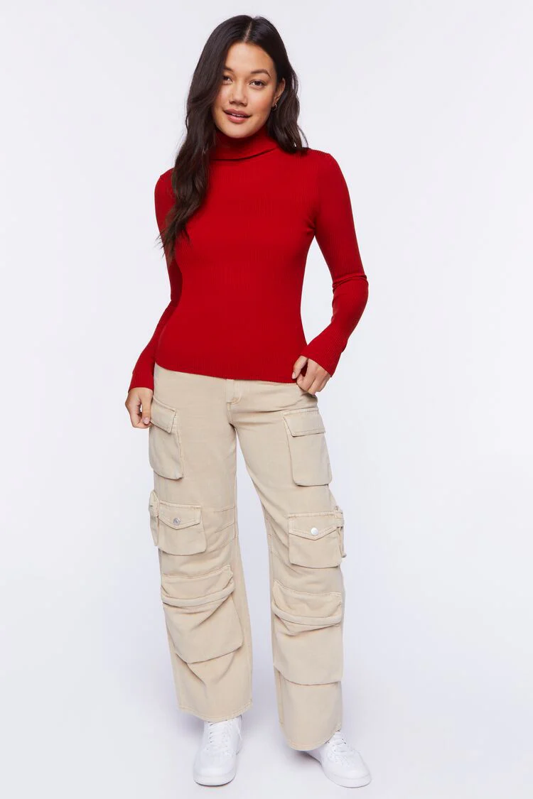 Ribbed Turtleneck Sweater-Knit Top - Image 23