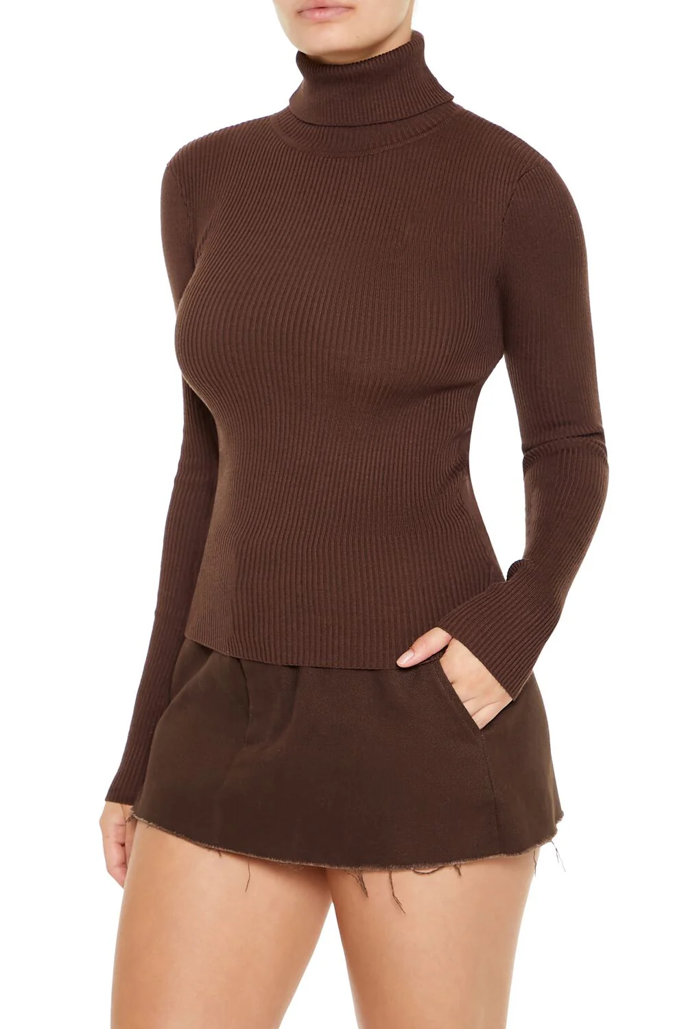 Ribbed Turtleneck Sweater-Knit Top - Image 28