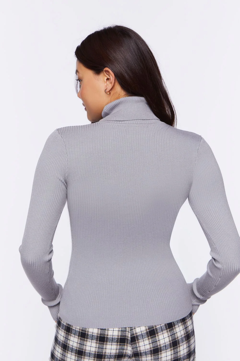 Ribbed Turtleneck Sweater-Knit Top - Image 3