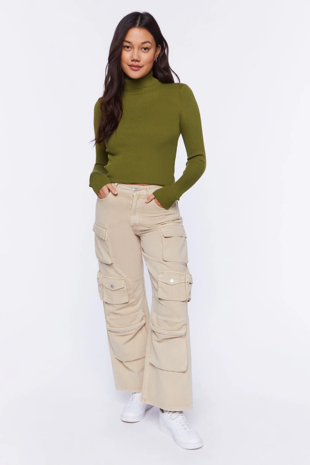 Ribbed Turtleneck Sweater-Knit Top - Image 46