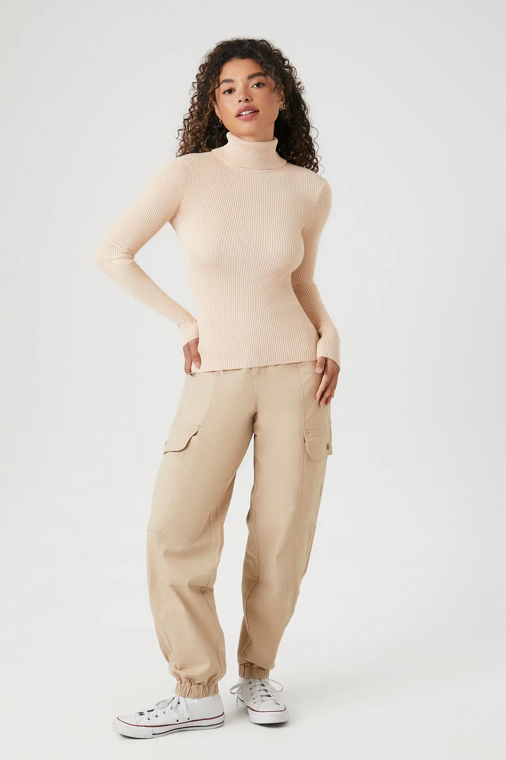 Ribbed Turtleneck Sweater-Knit Top - Image 71
