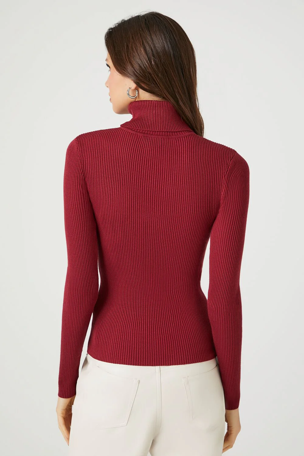 Ribbed Turtleneck Sweater-Knit Top - Image 90
