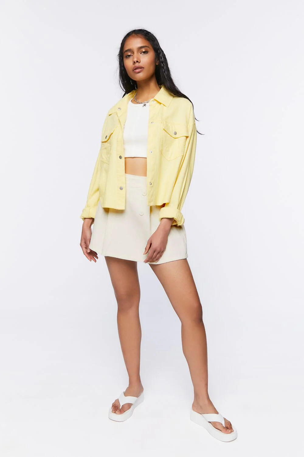 Pleated Corduroy Mini Skirt - Image 5