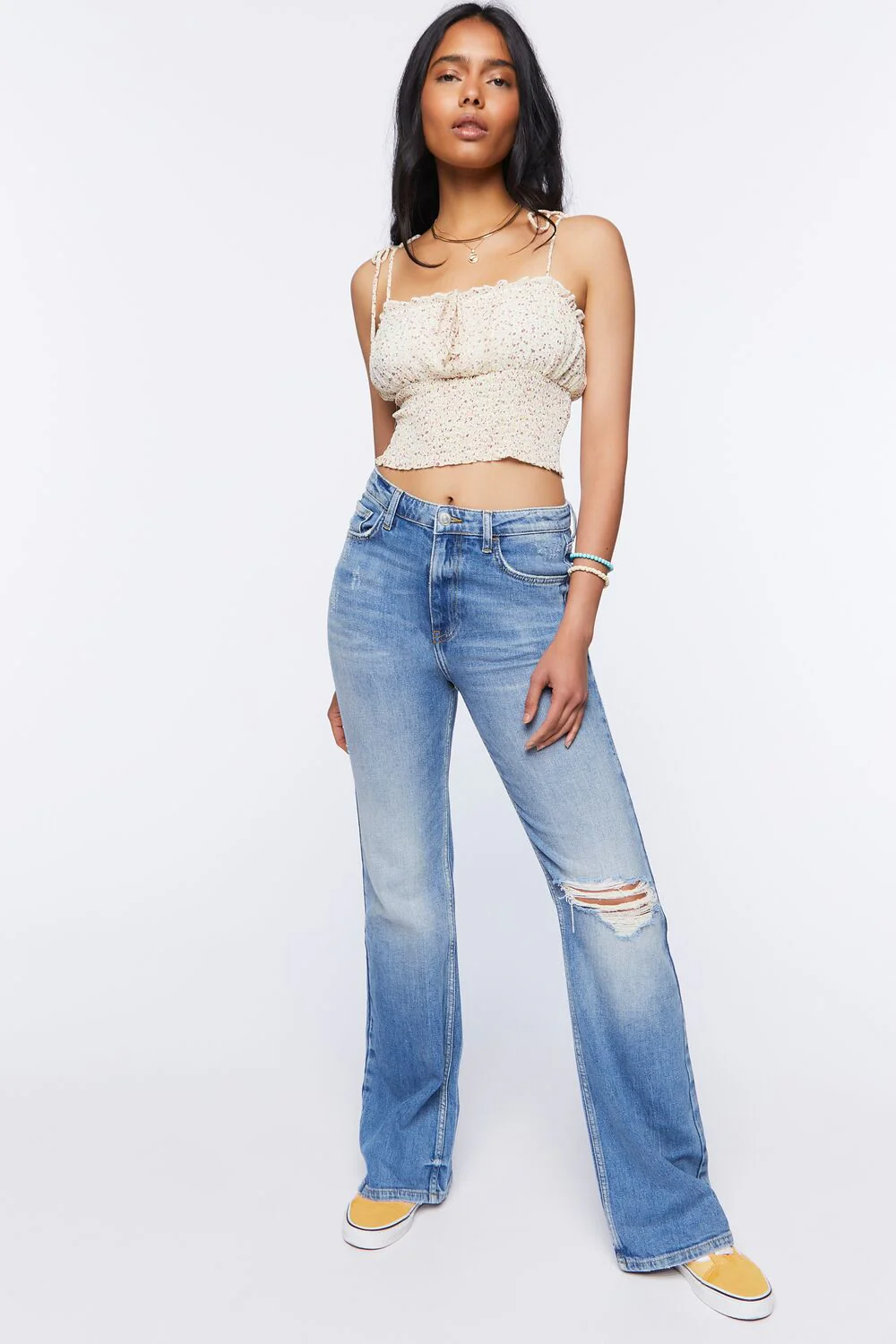 Floral Tie-Strap Cropped Cami - Image 4