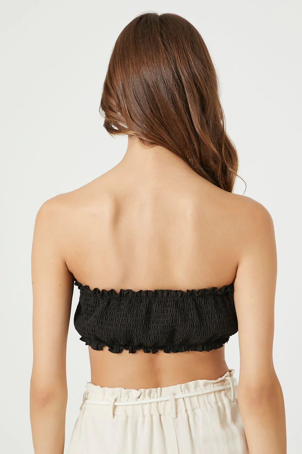 Smocked Tie-Front Crop Top - Image 3