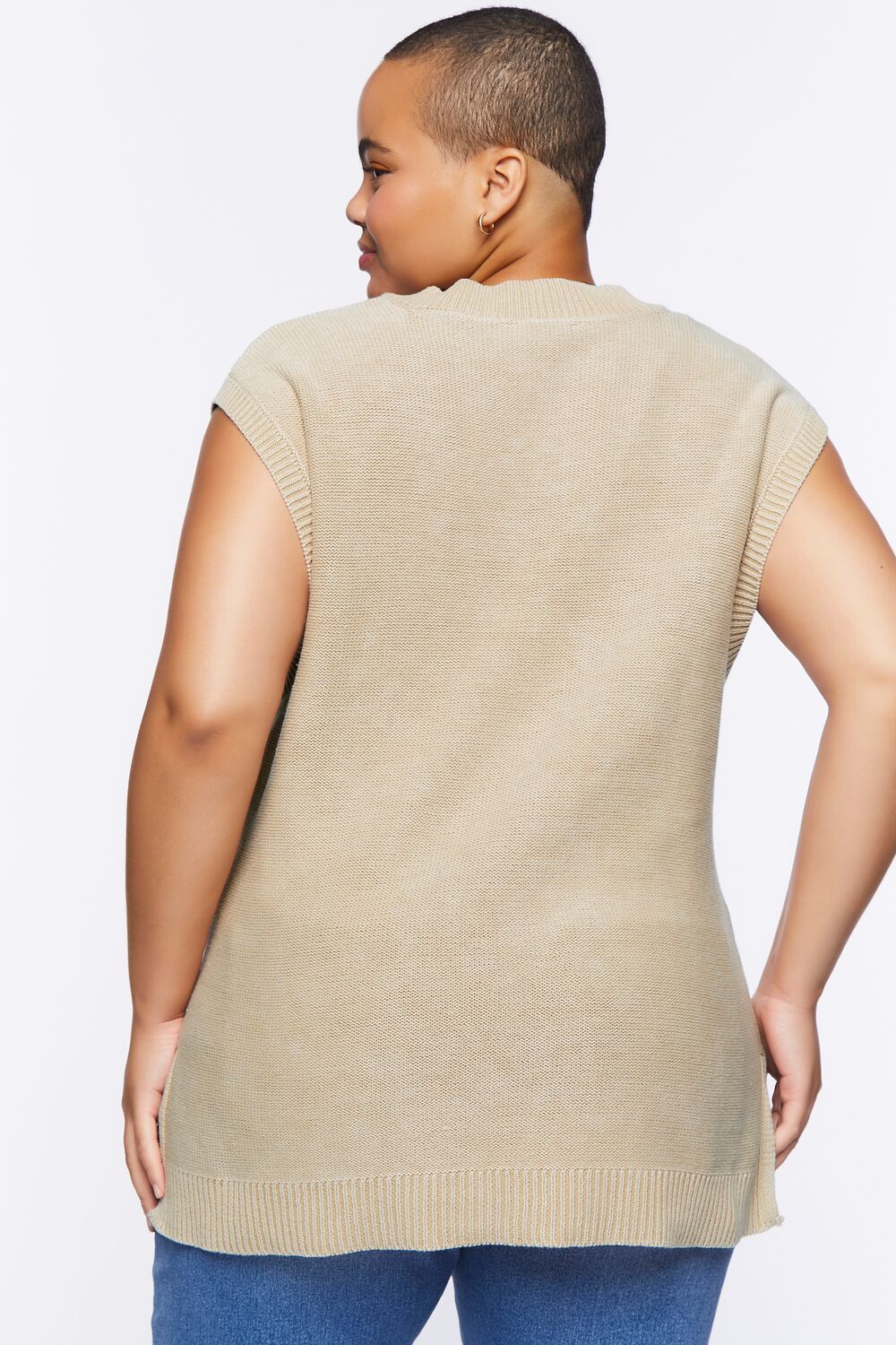 Plus Size Longline Sweater Vest - Image 3