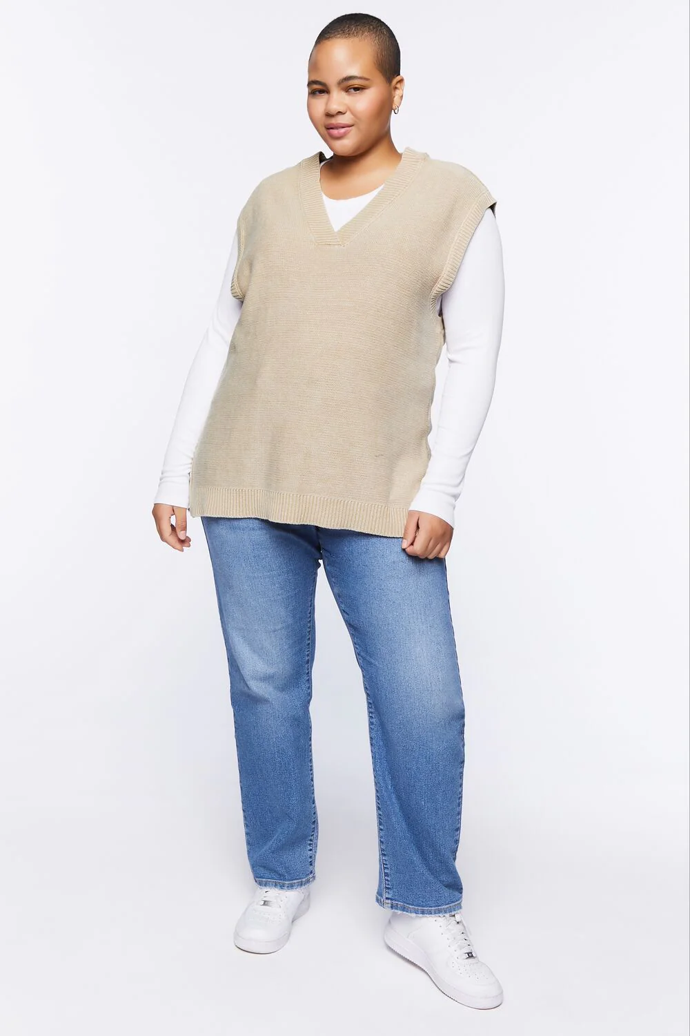 Plus Size Longline Sweater Vest - Image 4