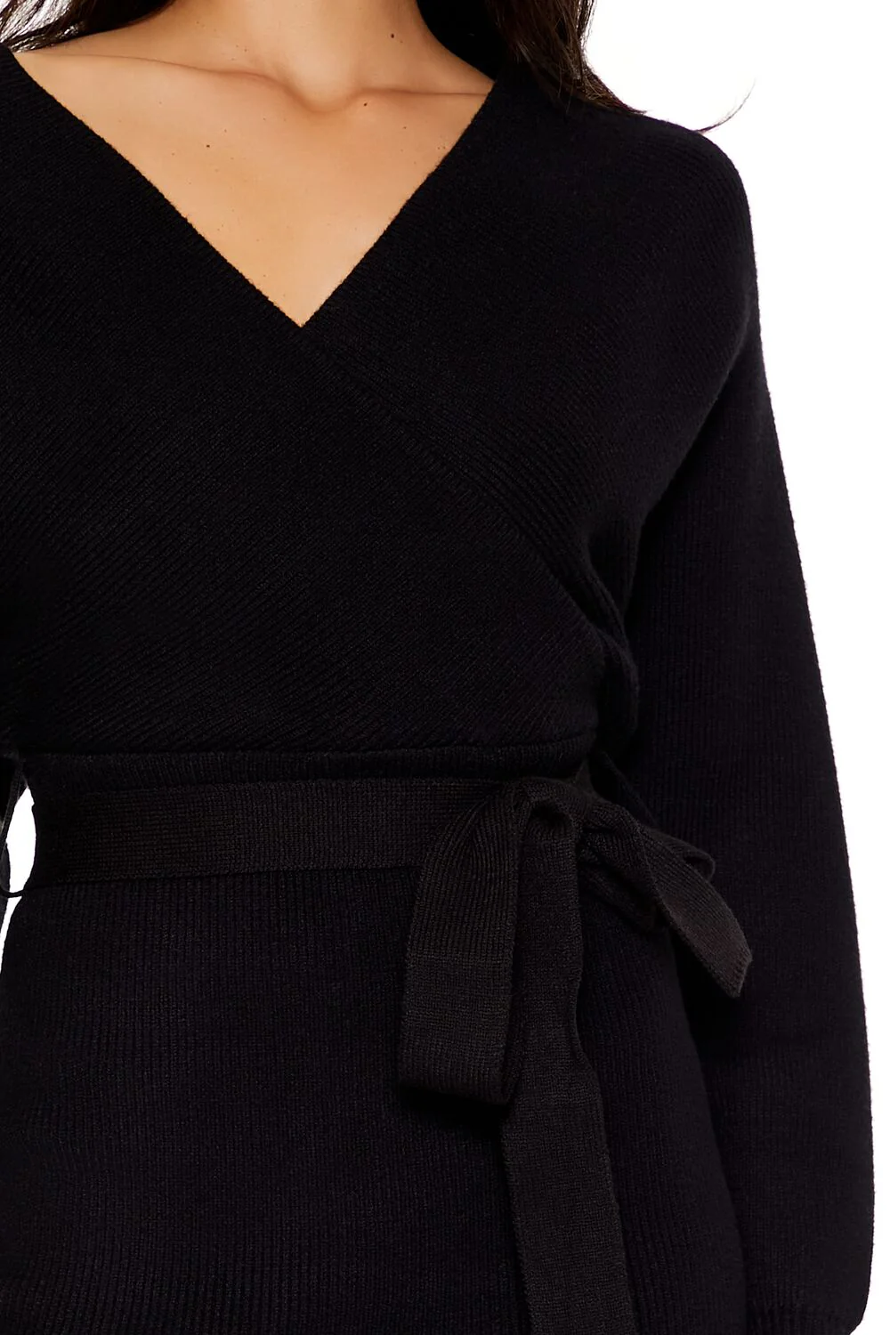 Surplice Midi Sweater Dress - Image 10