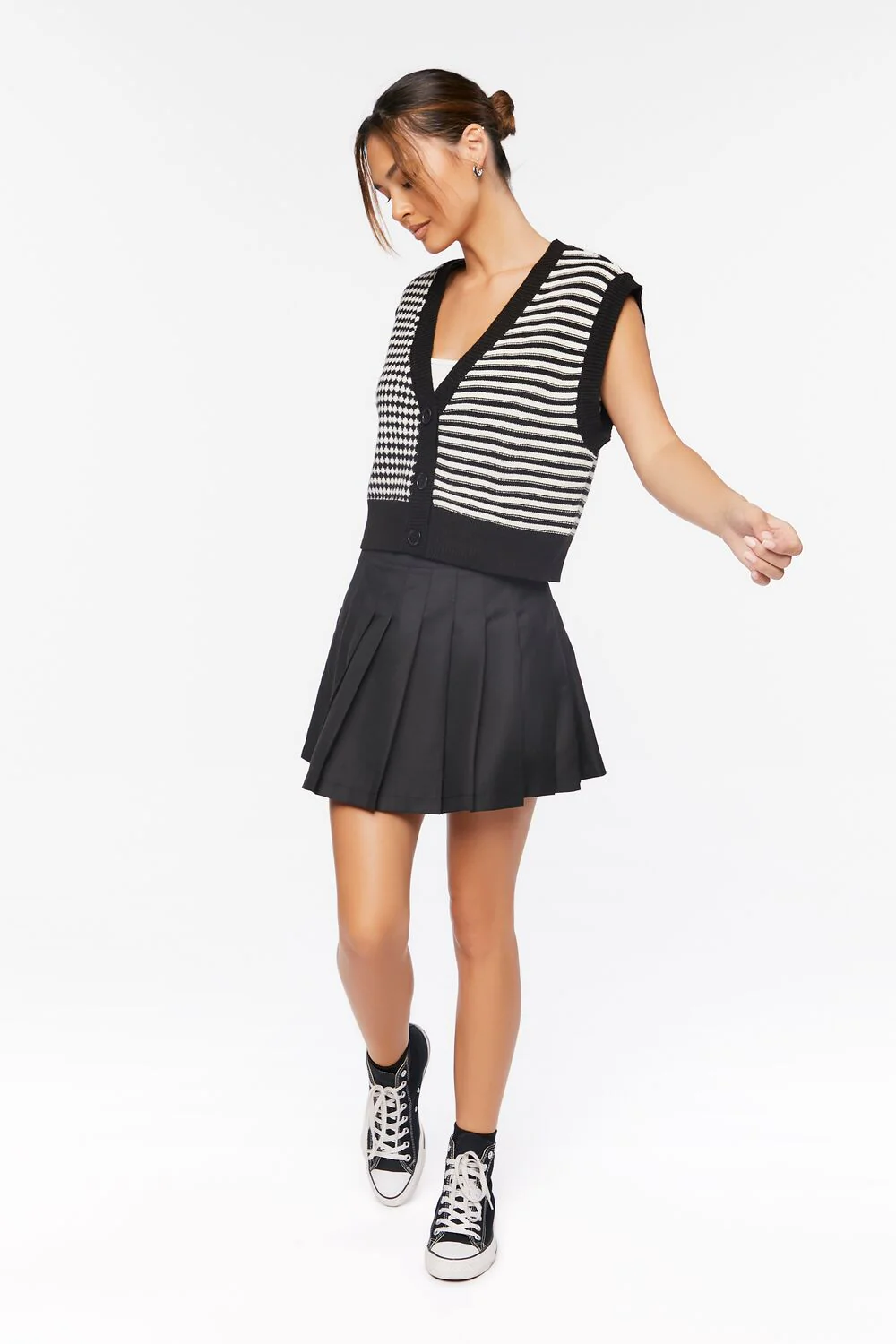 Mixed Print Sweater Vest - Image 4