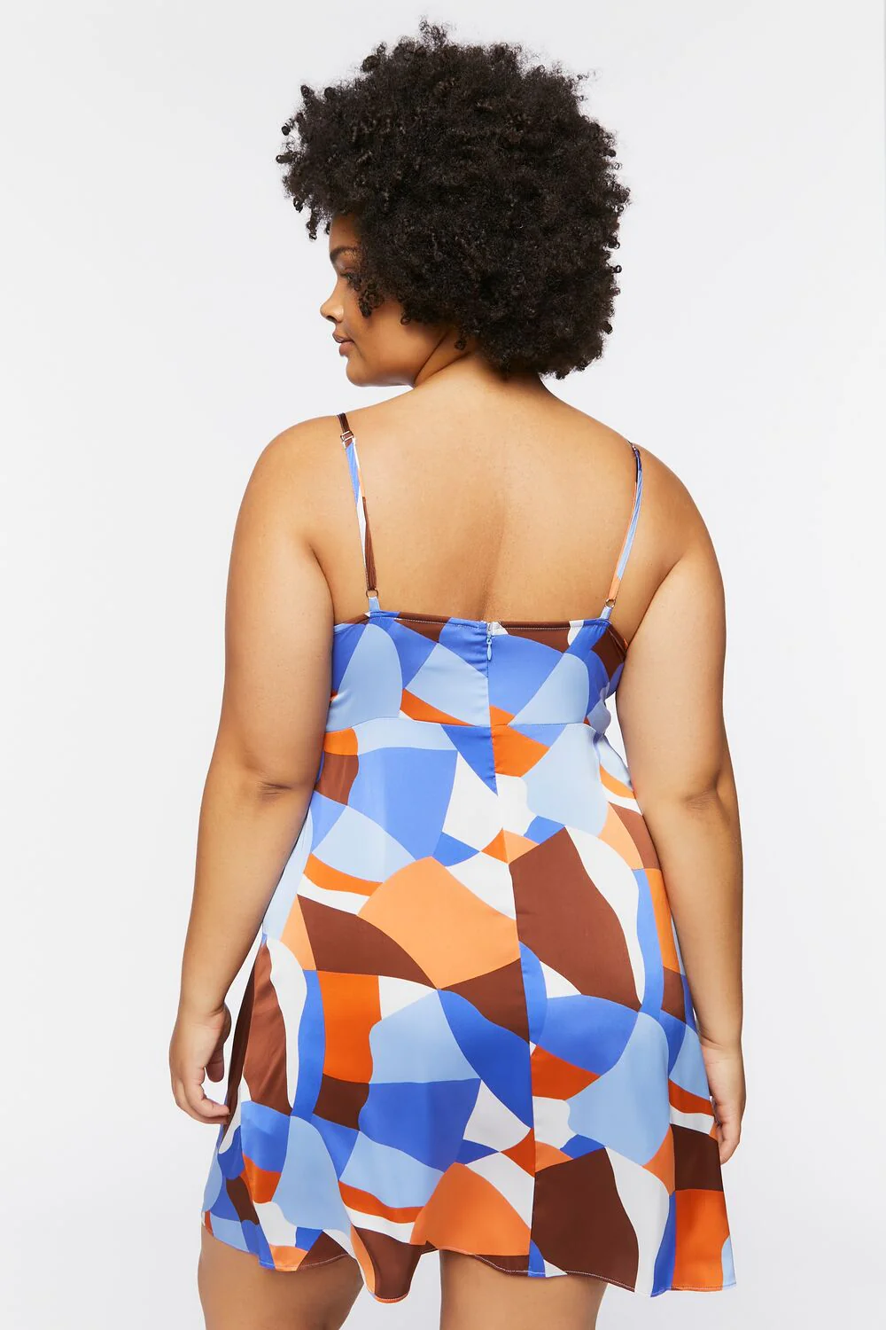 Plus Size Ruched Satin Mini Dress - Image 3