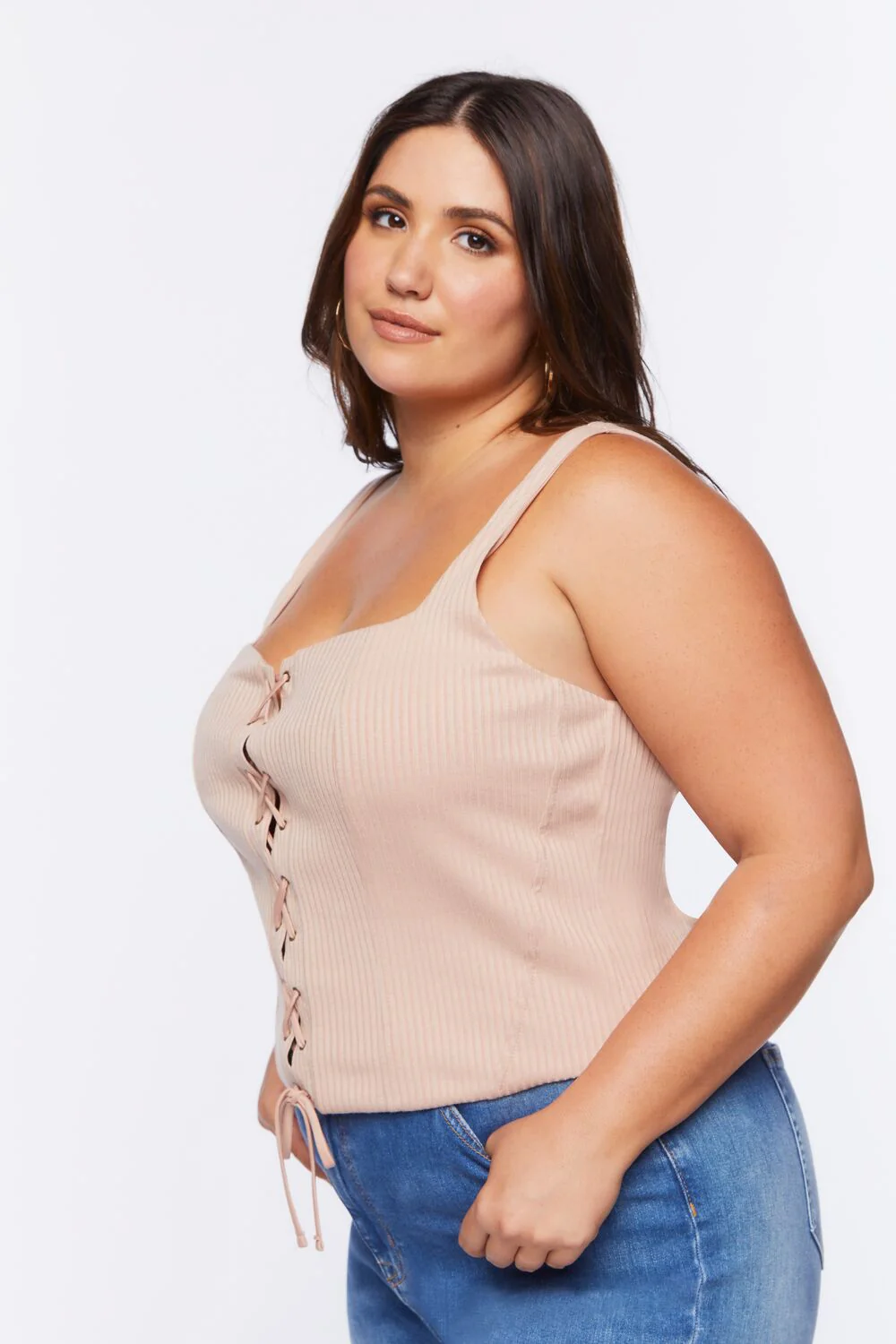 Plus Size Lace-Up Top - Image 2
