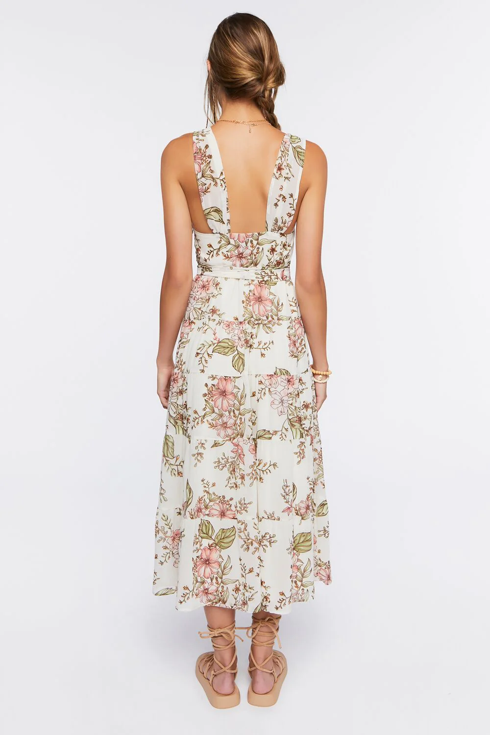 Chiffon Floral Print Midi Dress - Image 3