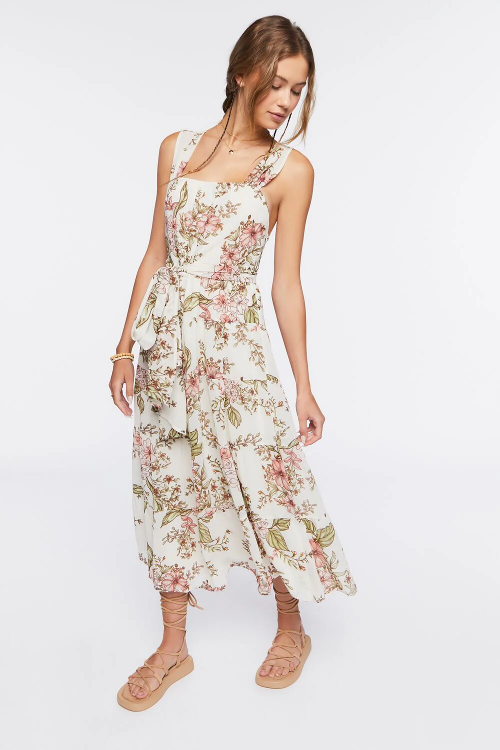 Chiffon Floral Print Midi Dress - Image 4