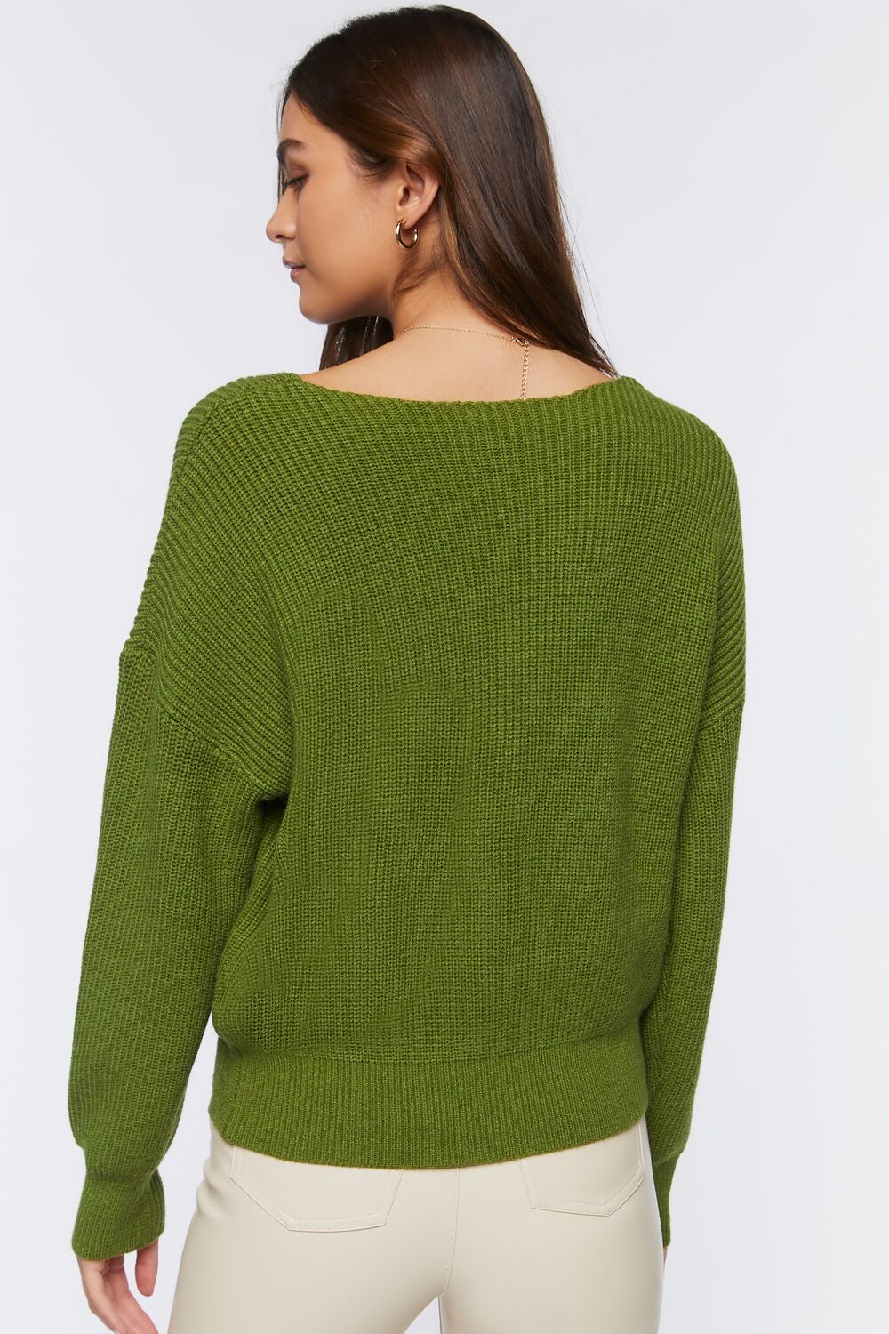 Ribbed Drop-Sleeve Sweater - Image 3