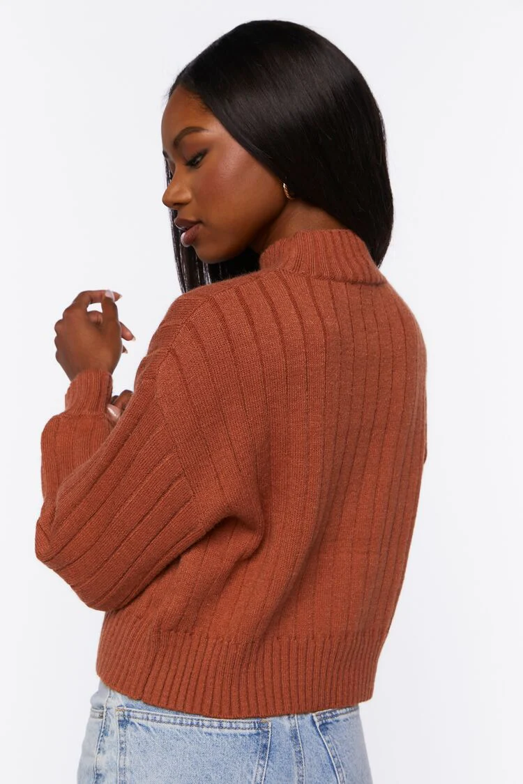 Ribbed Mock Neck Sweater - Image 3
