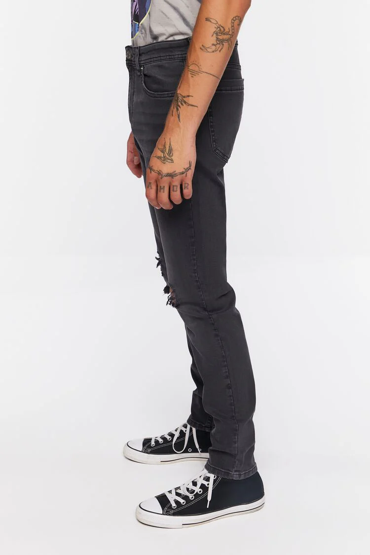 Premium Distressed Slim-Fit Jeans - Image 3
