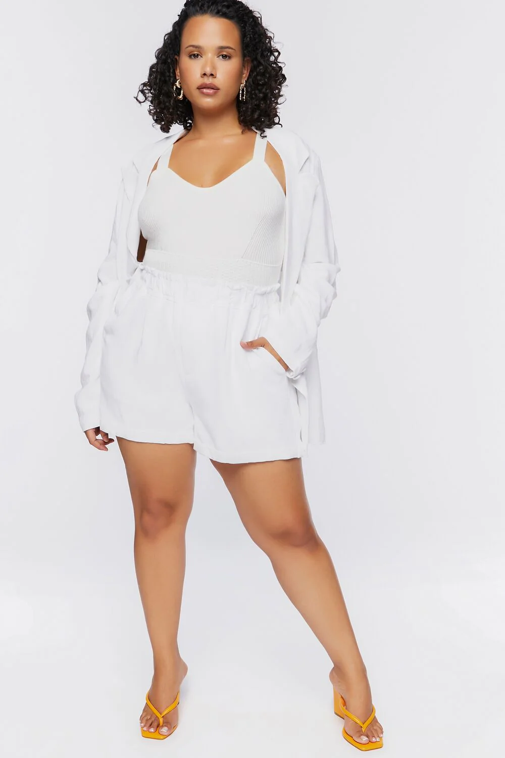 Plus Size Paperbag High-Rise Shorts - Image 5
