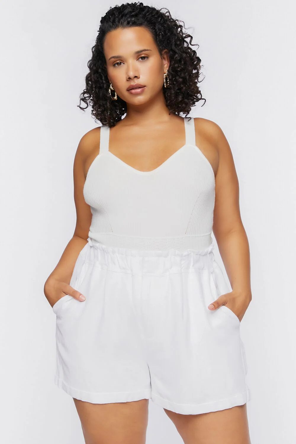 Plus Size Paperbag High-Rise Shorts - Image 6