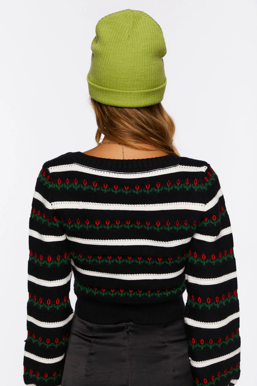 Striped Tulip Print Sweater - Image 3
