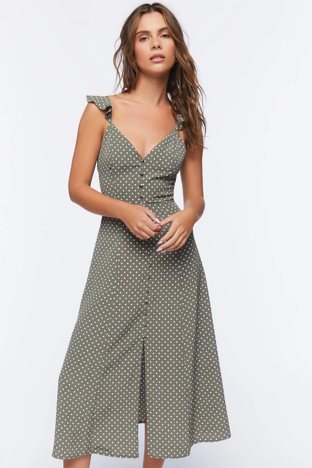 Polka Dot Cami Midi Dress - Image 4