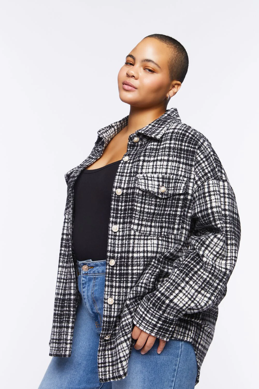 Plus Size Drop-Sleeve Shacket - Image 3