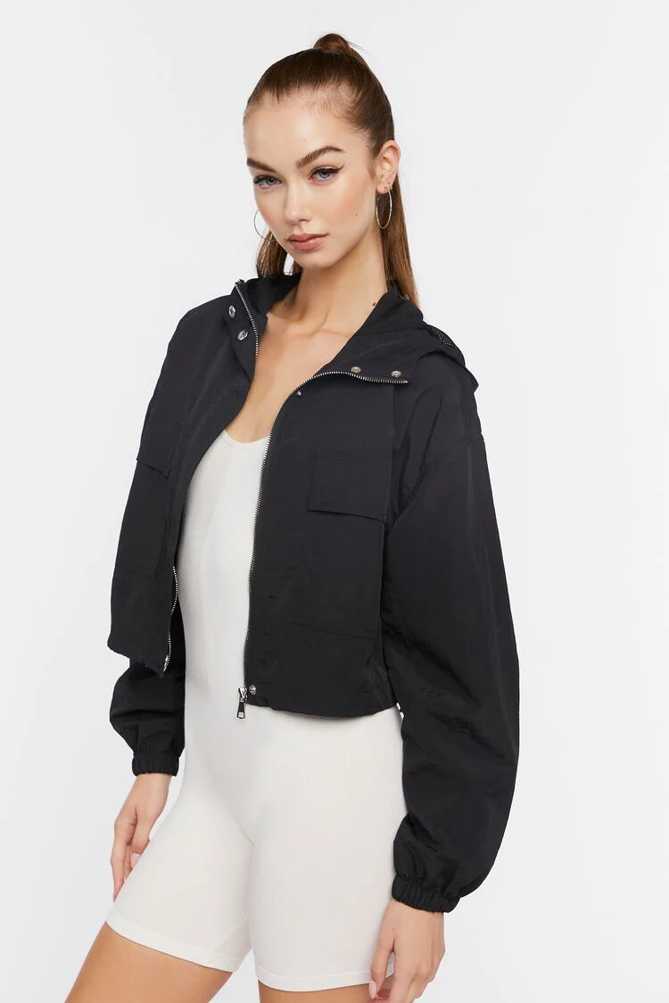 Cropped Windbreaker Jacket - Image 2