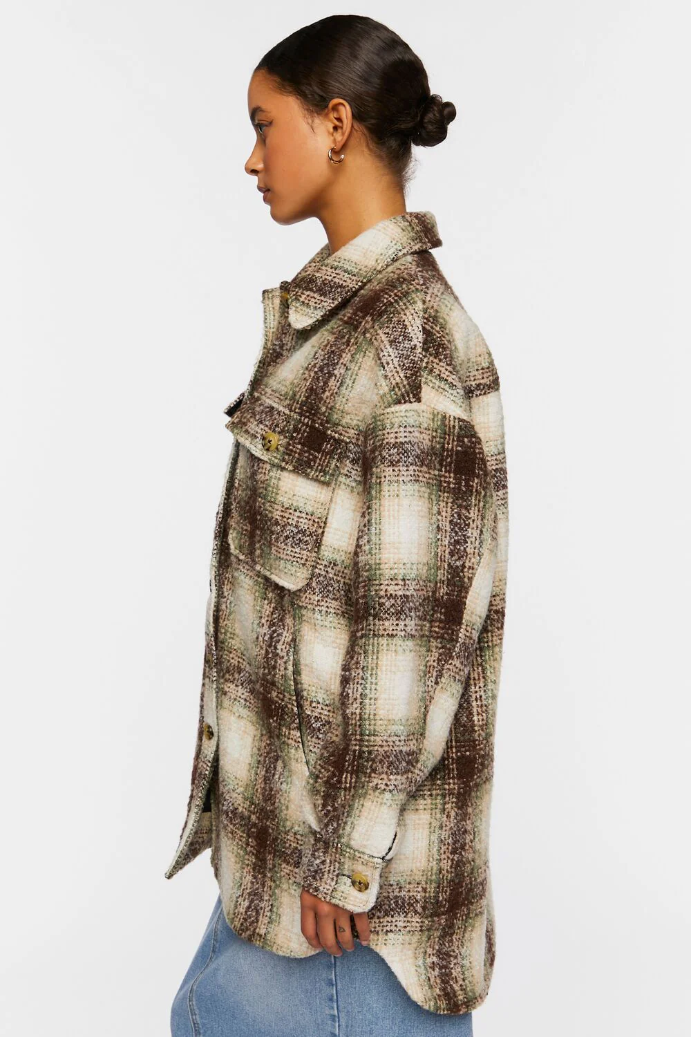 Plaid High-Low Shacket - Image 2