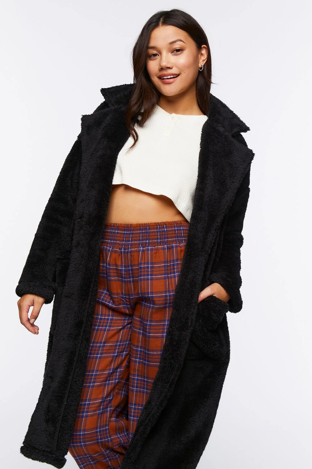 Fleece Longline Coat - Image 4