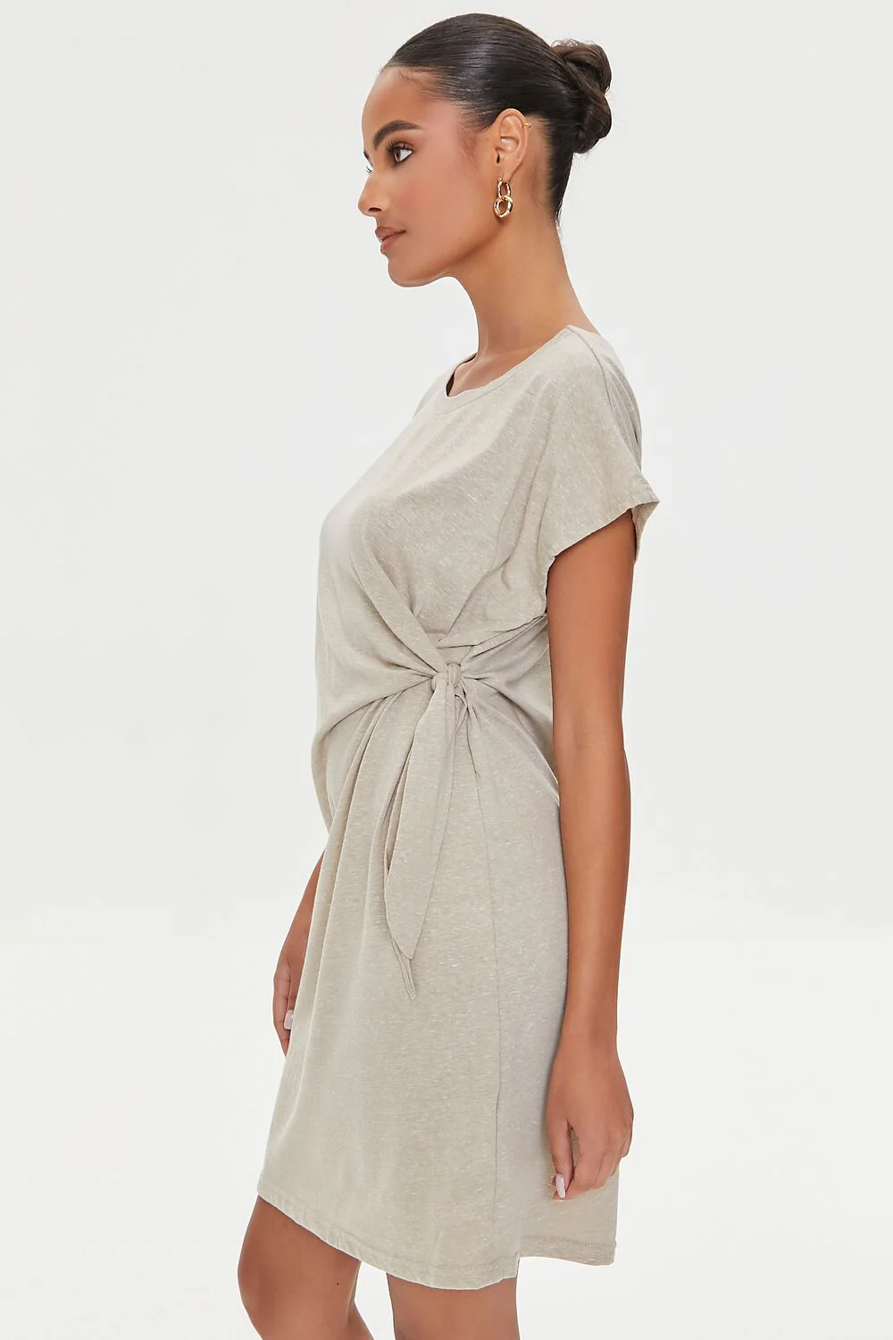 Knotted Mini T-Shirt Dress - Image 2
