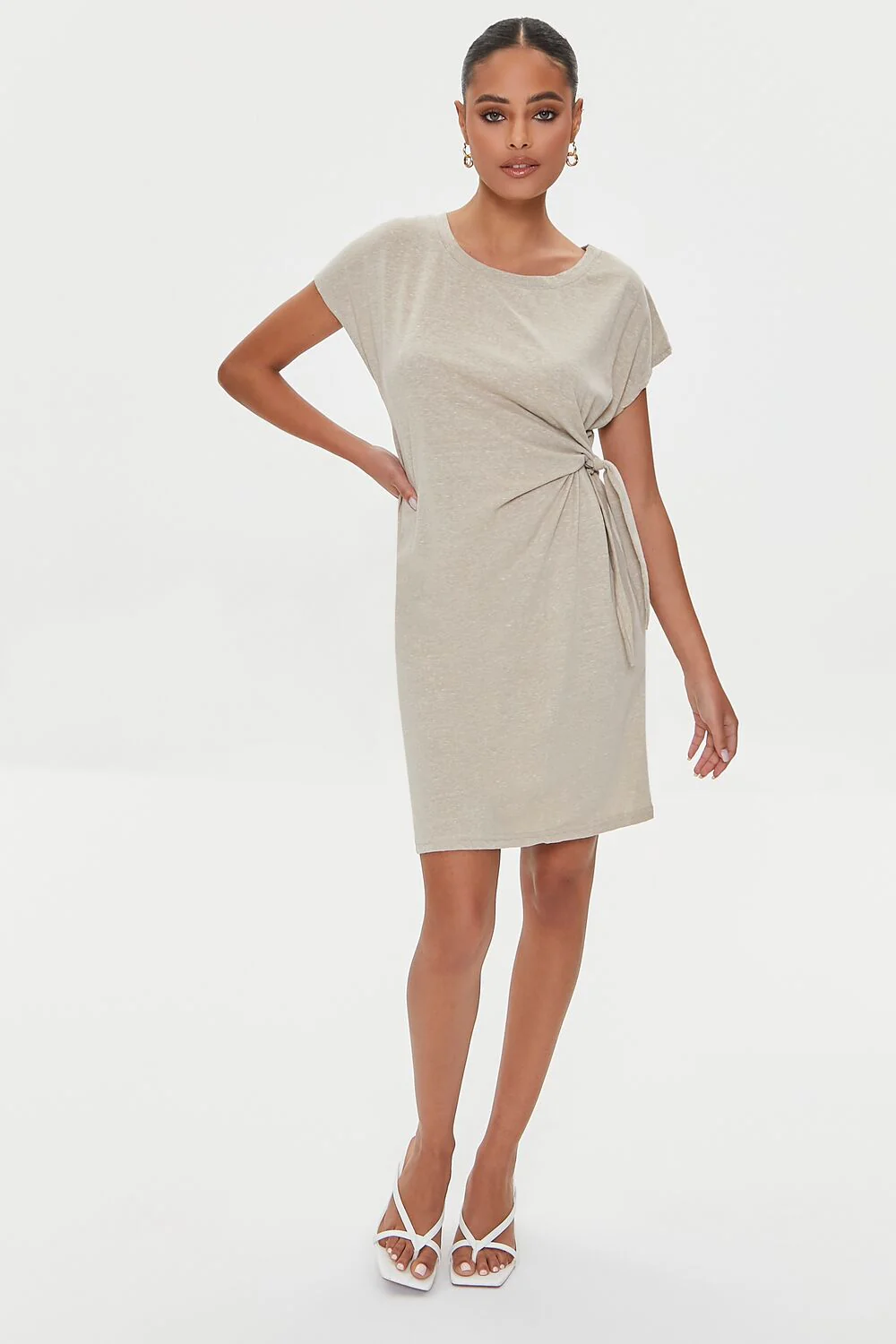 Knotted Mini T-Shirt Dress - Image 4