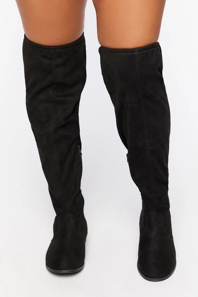 Faux Suede Over-the-Knee Boots (Wide) - Image 4