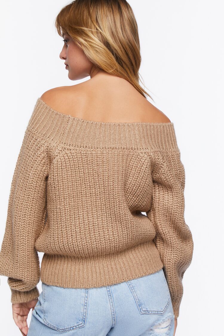 Purl Knit Off-the-Shoulder Sweater - Image 3