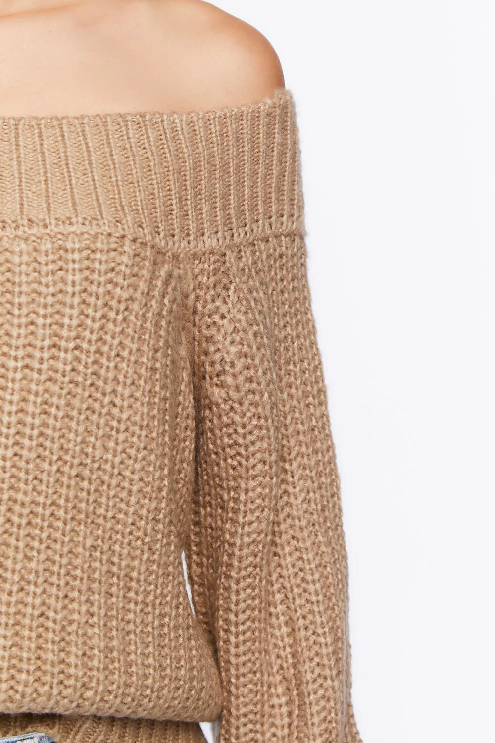Purl Knit Off-the-Shoulder Sweater - Image 5
