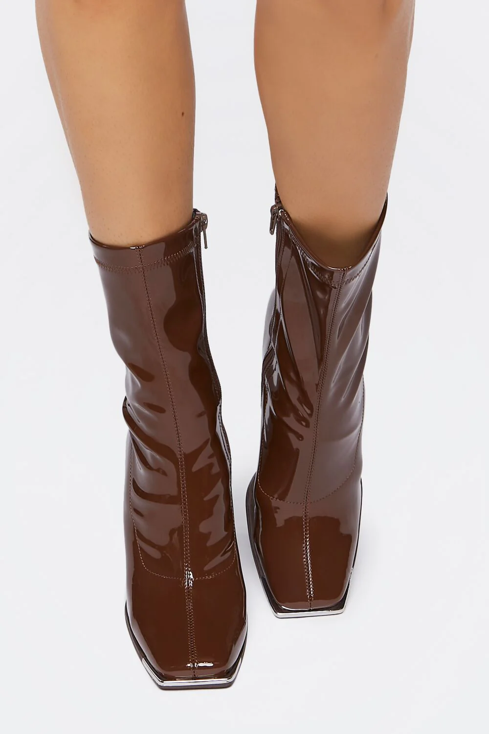Faux Patent Leather Booties - Image 4