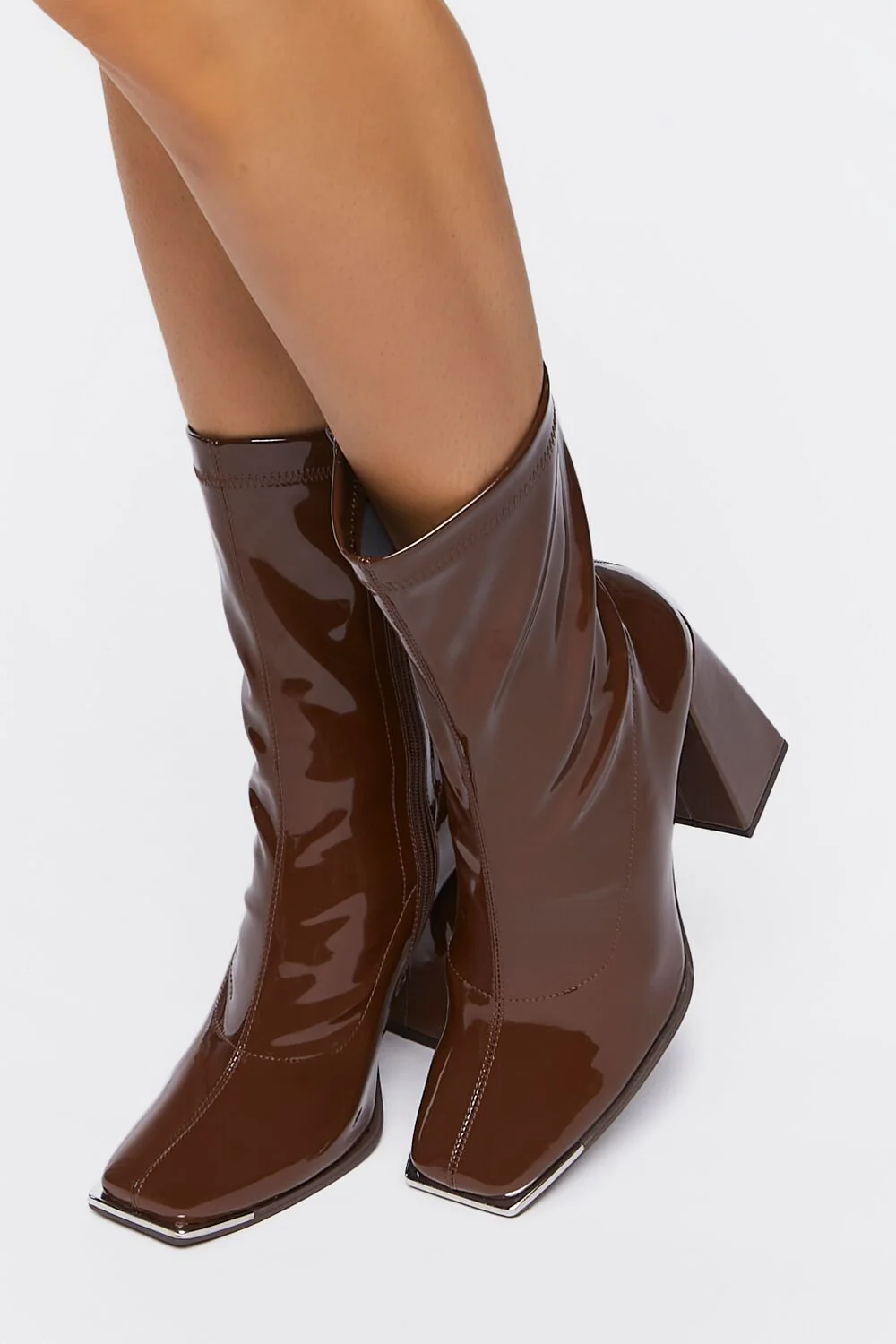 Faux Patent Leather Booties - Image 5