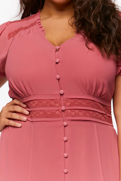 Plus Size Chiffon Puff-Sleeve Mini Dress - Image 5