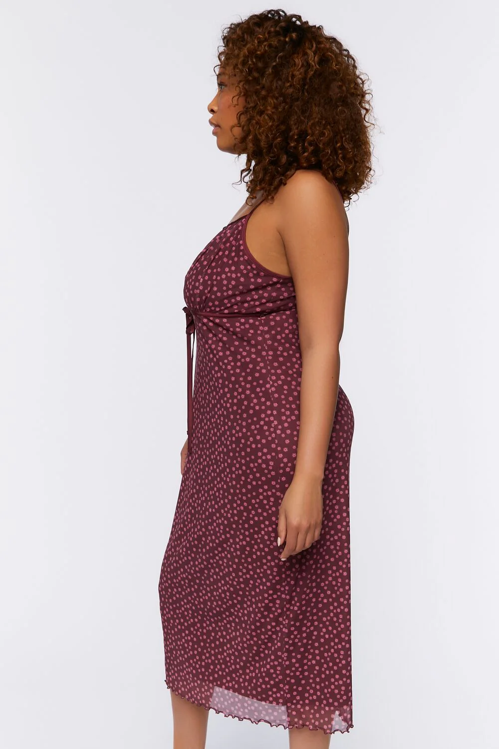 Plus Size Ditsy Floral Midi Dress - Image 2