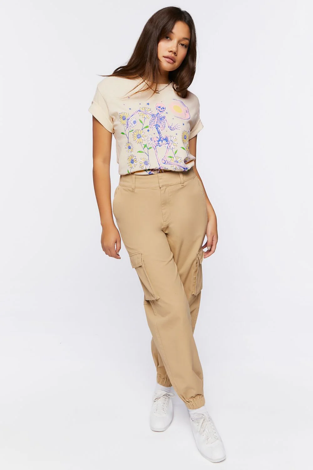 Skeleton Flowers Graphic Tee - Image 4