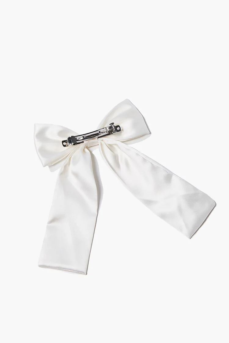 Satin Bow Hair Barrette - Image 3