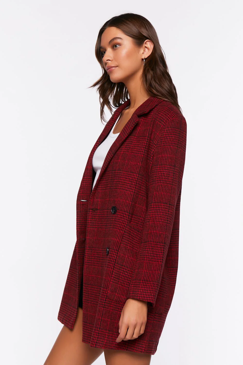 Plaid Double-Breasted Blazer - Image 2